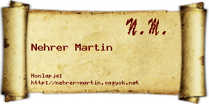 Nehrer Martin névjegykártya